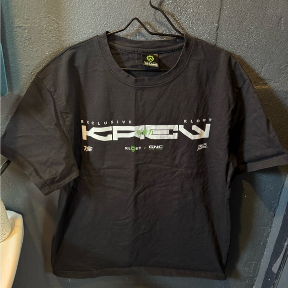 Klout PWR Black T-Shirt with Green Logo - Picture 1 of 4